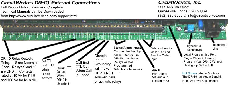 DR-10 Rear Connector View.  Tech Manual can be downloaded from this website.