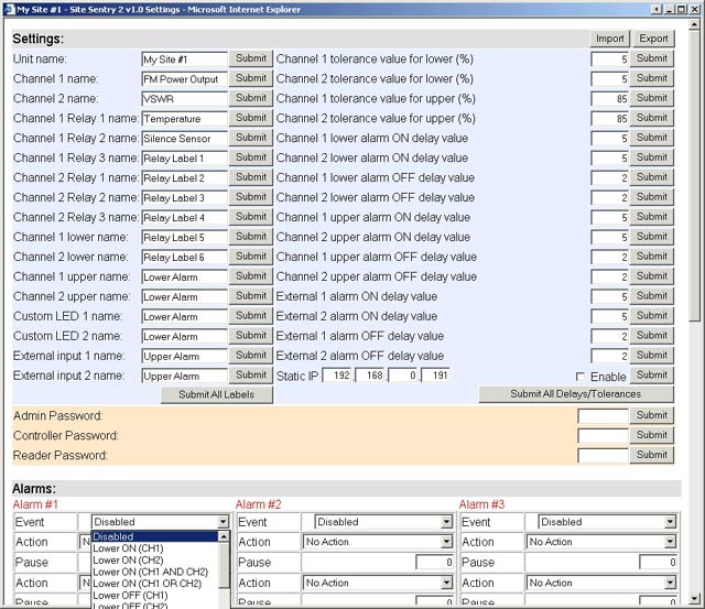 SiteSentry2
              Config Screen